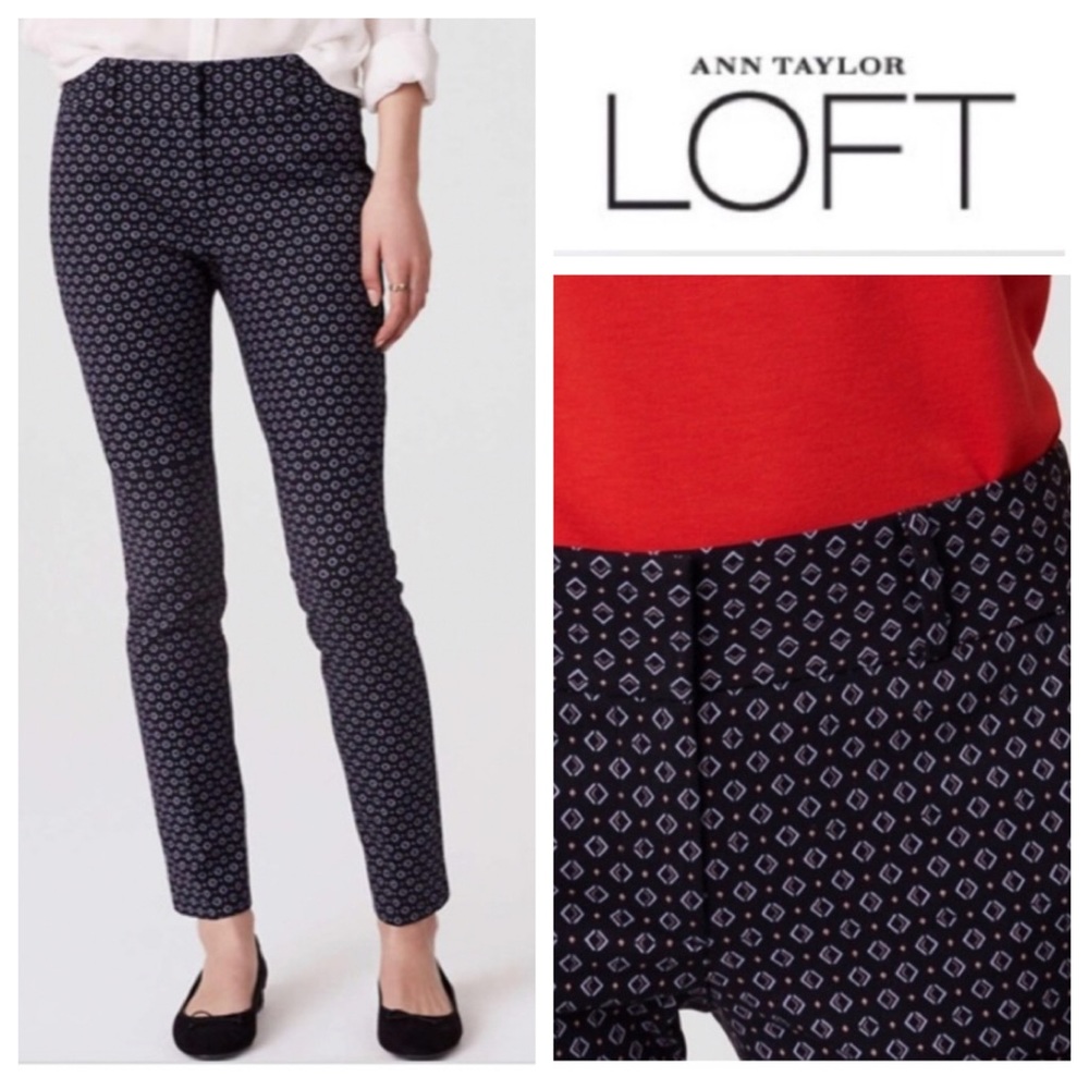 Navy Print “Marisa” Skinny Pants